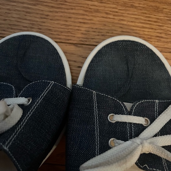 [39/8] Wosh Women's Navy Slide Kitten Heel Sandals Italy - Picture 2 of 6